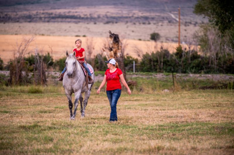 CarolLee Helping Our Niece Ride Our Horse, Belle