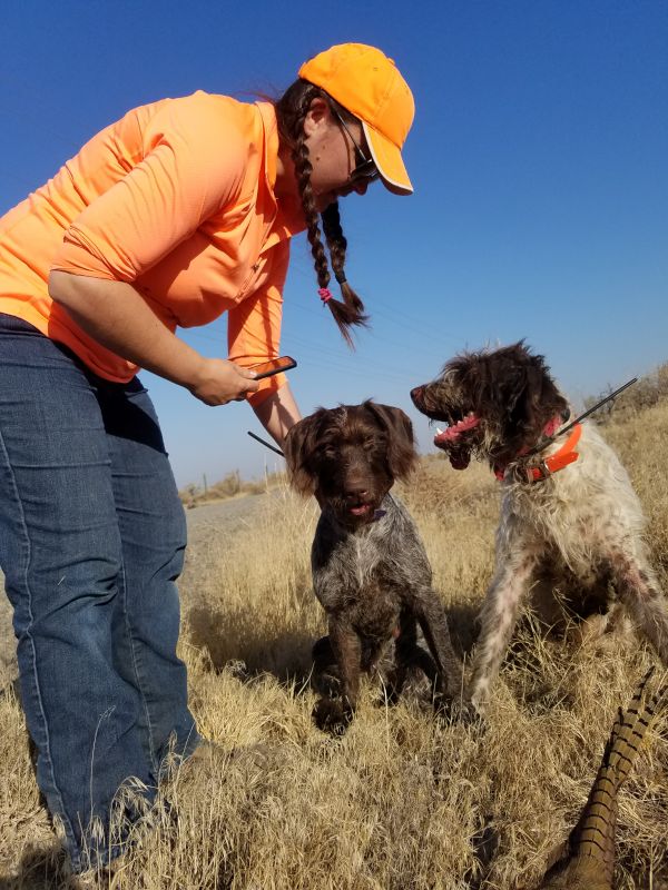 With Our Pups After a Day of Hunting