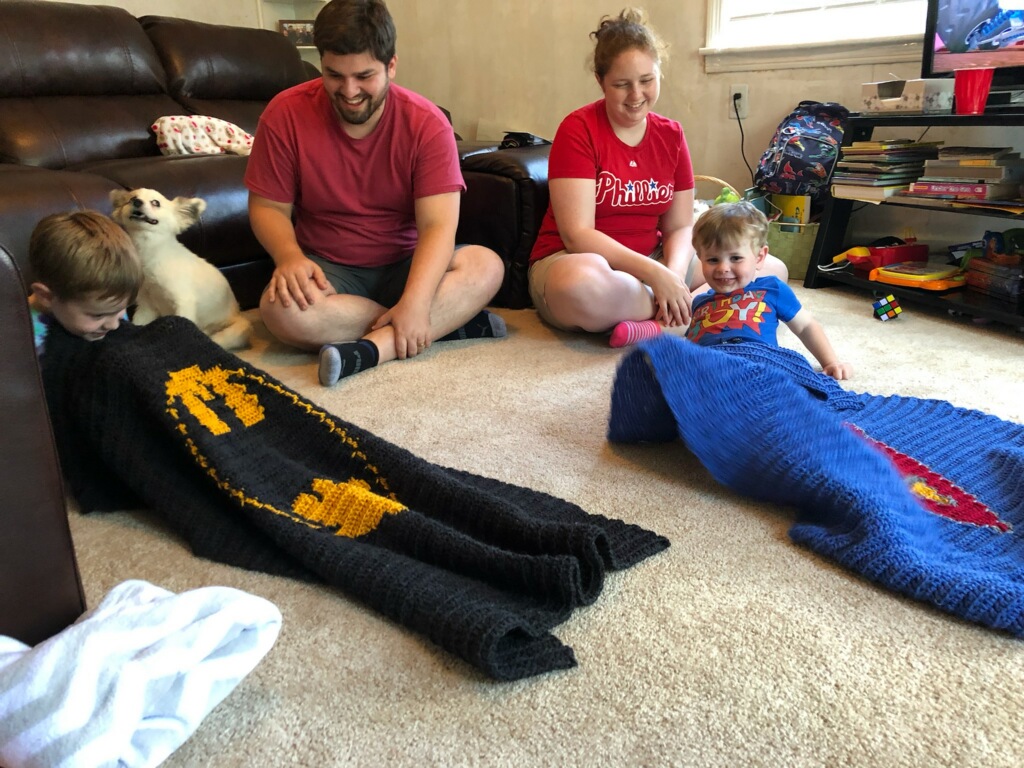 Heather Made Super Hero Blankets for Our Nephews