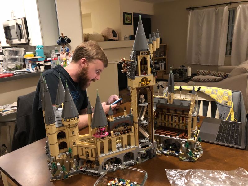 Corey Building LEGO Hogwarts