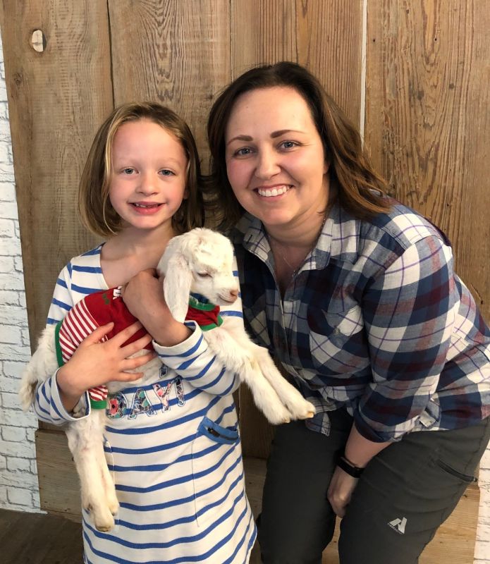Crystal & Our Niece at Goat Yoga