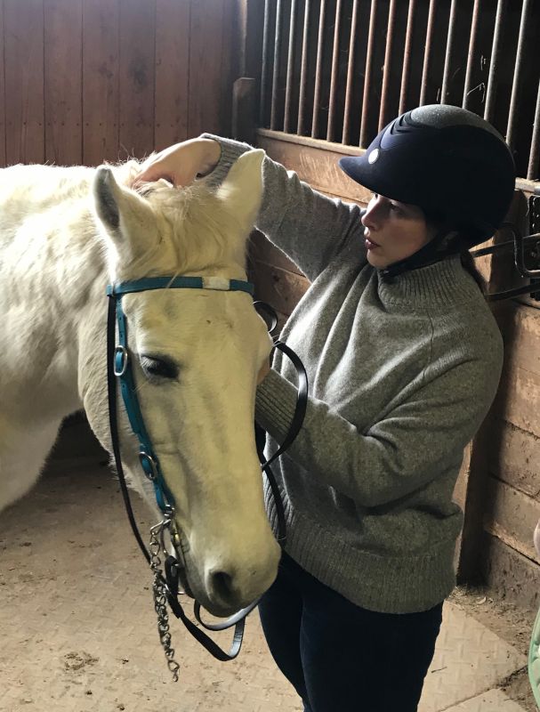 Carrie Getting Ready to Ride Willow