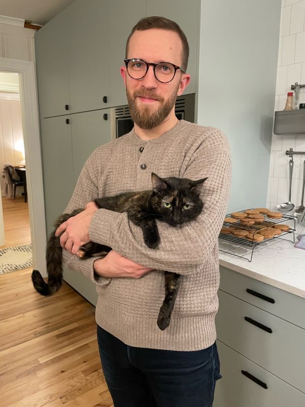 Caleb With Our Cat, Toast