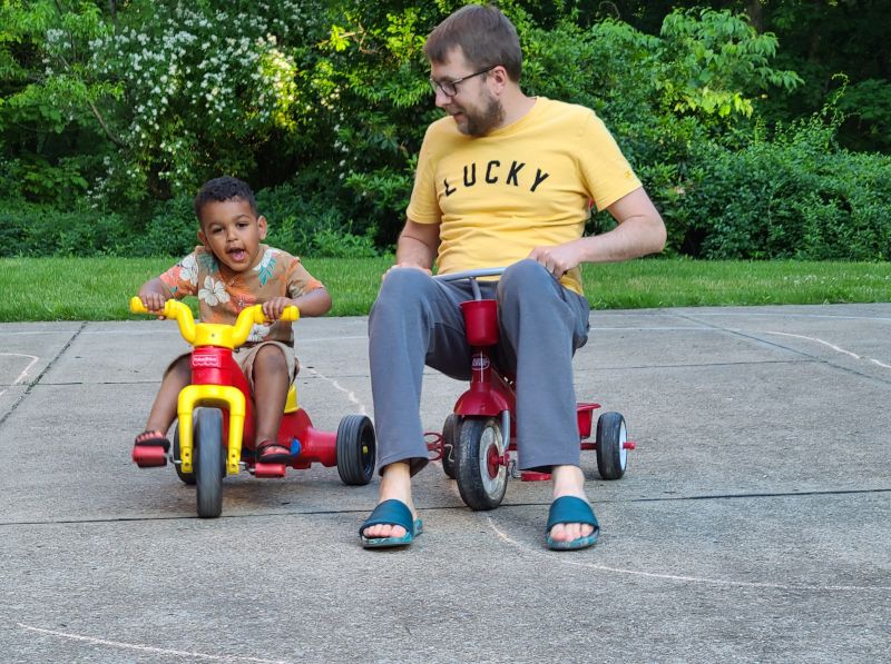 Dima & Vaugh Riding Tricycles
