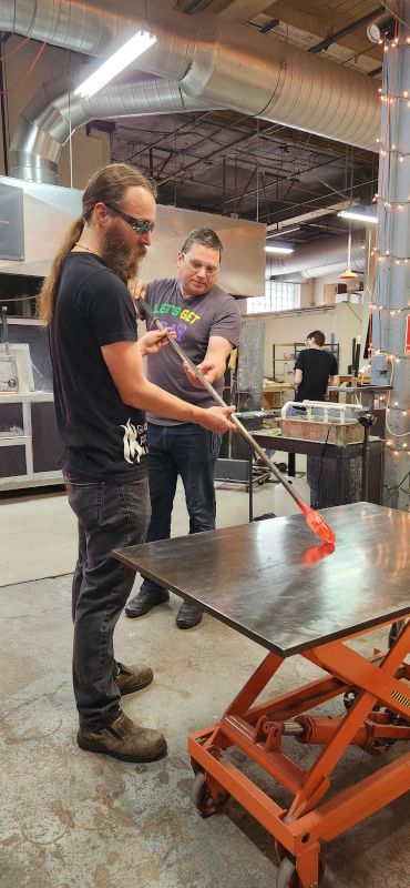 Eric at a Glass Blowing Class