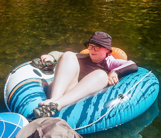Natalie Relaxing on Diamond Lake