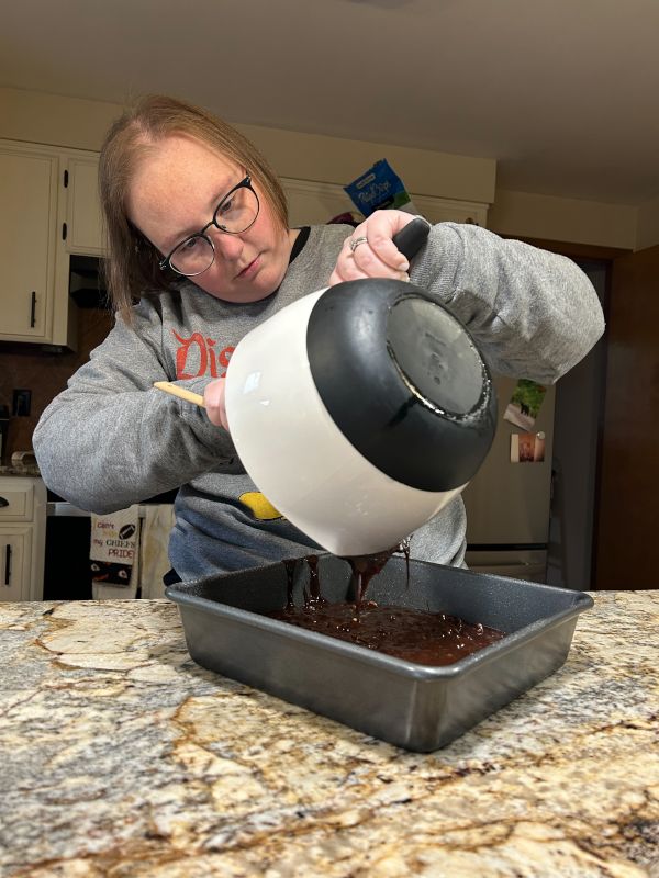 Natalie Making Brownies