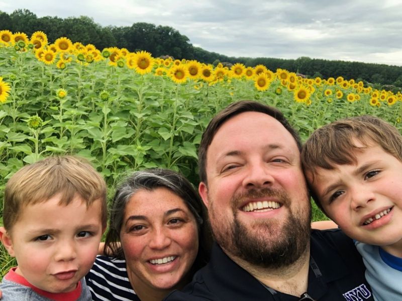 At a Sunflower Field