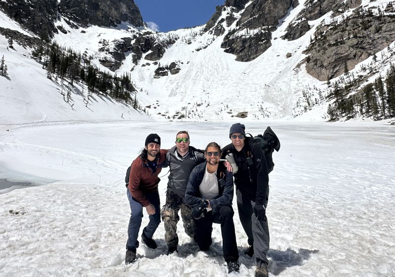 A Snowy Hike in the Mountains