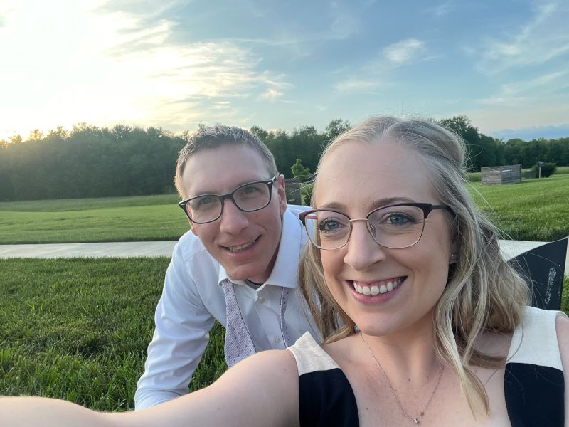 Enjoying Ourselves at a Friend's Wedding