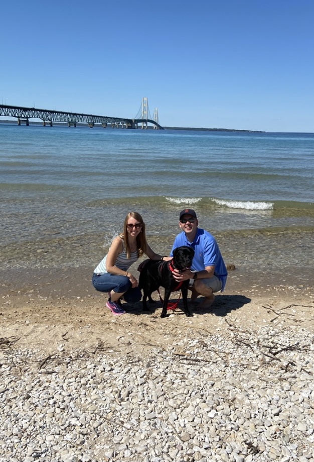 Stopping for a Photo by the Mackinac Bridge