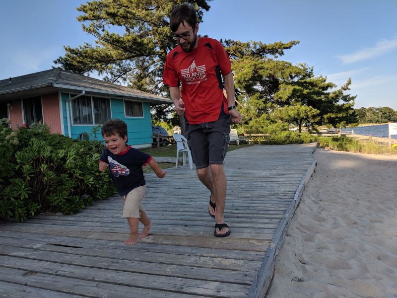 Gregory & Daddy Racing on Vacation