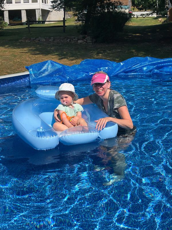 Molly Swimming with Our Youngest Niece