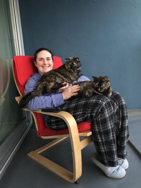Cuddling Our Two Cats