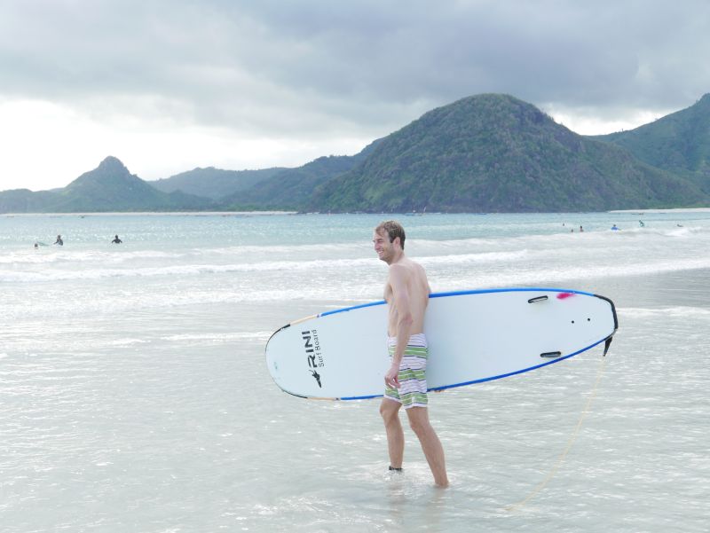 Chad Surfing While on Vacation