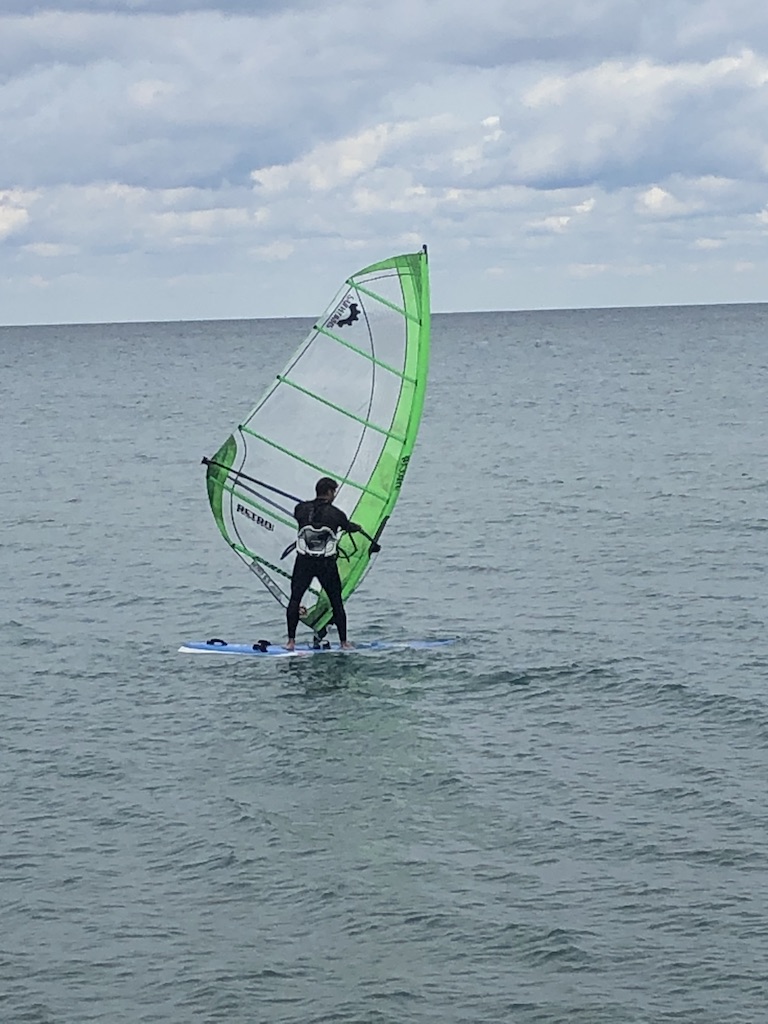 Sean Sailboarding on Lake Huron