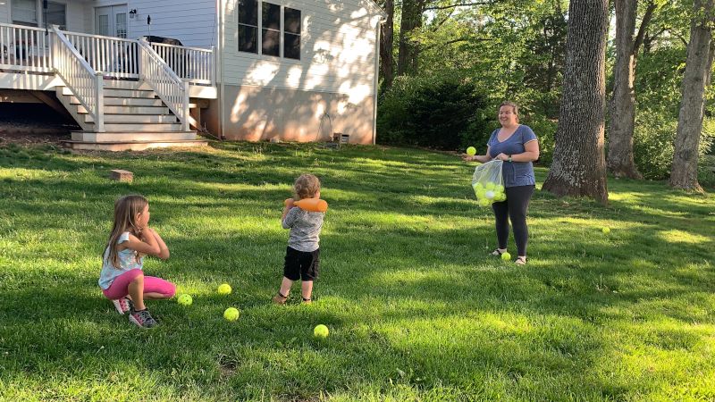 Playing Softball With the Kids