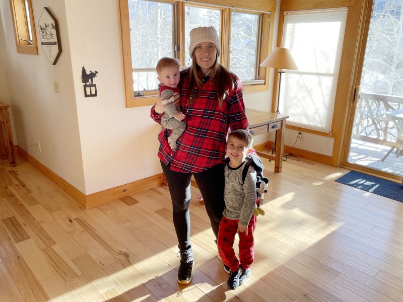 Allison with Wes and Beau in Colorado