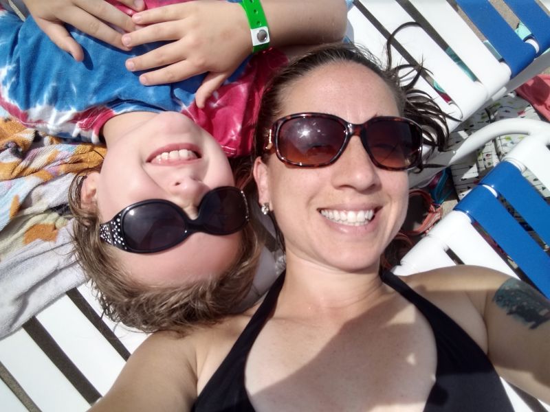 Soaking in the Sun Poolside