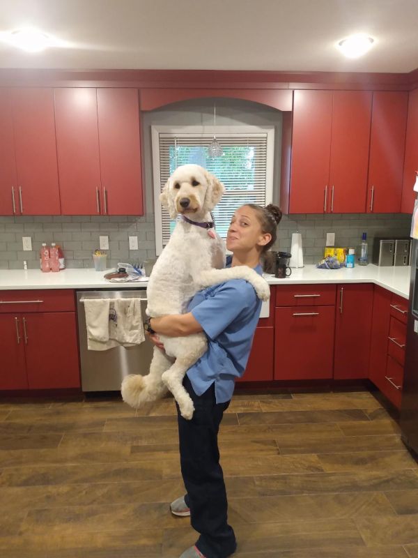 Paisley and Rachel in Our Kitchen