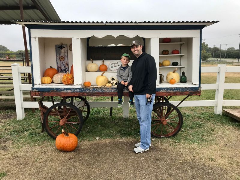 Enjoying the Day at a Local Pumpkin Patch in Texas