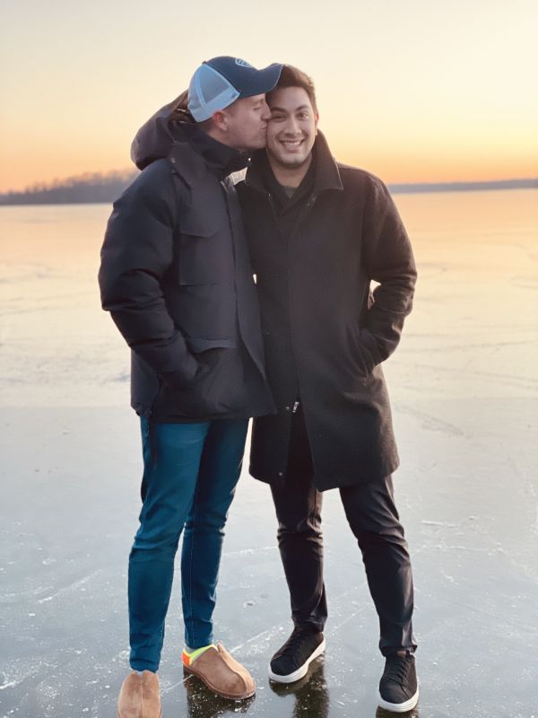 A Kiss at Christmas on the Frozen Lakes of Minnesota