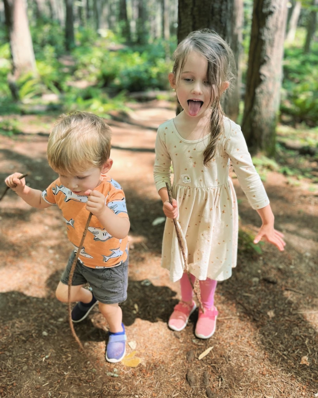 Collecting Sticks on a Hike