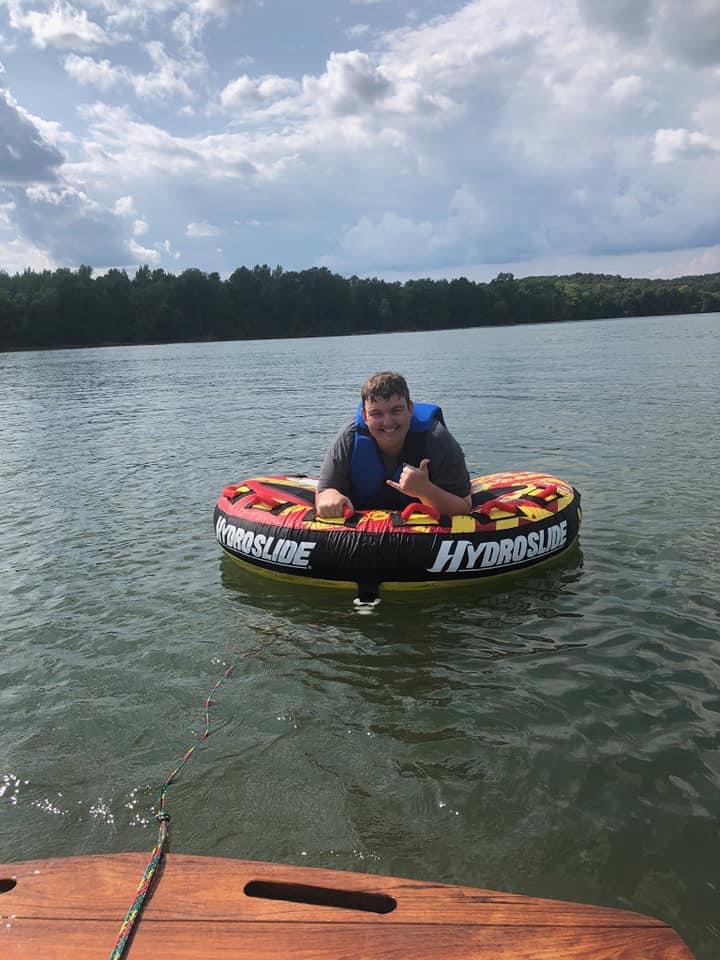 Shaun Tubing at the Lake